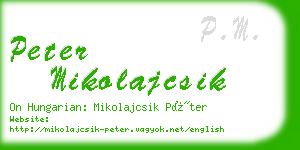 peter mikolajcsik business card